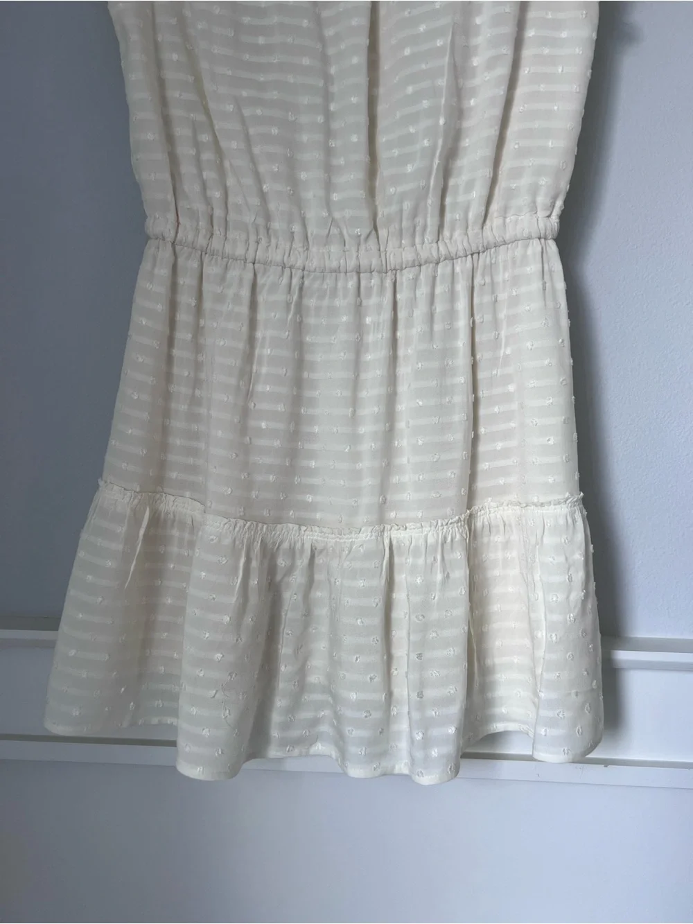 PAIGE White Swiss Dot Ruffle Blouse